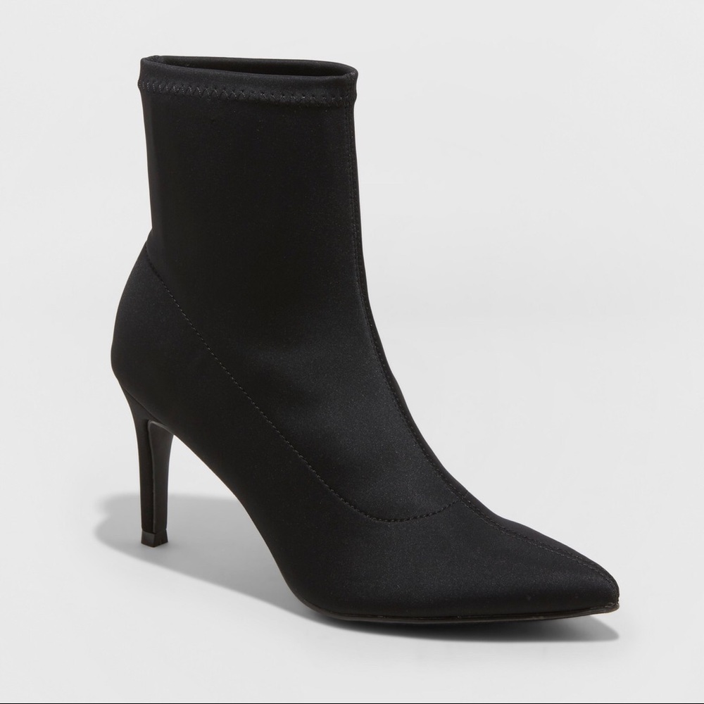 Women’s Heeled Sock Bootie Black Mossimo Supply Co